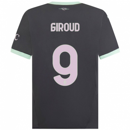 Kandiny Gyermek Olivier Giroud #9 Szürke Harmadik Számú Jersey 2024/25 Mez Póló Ing