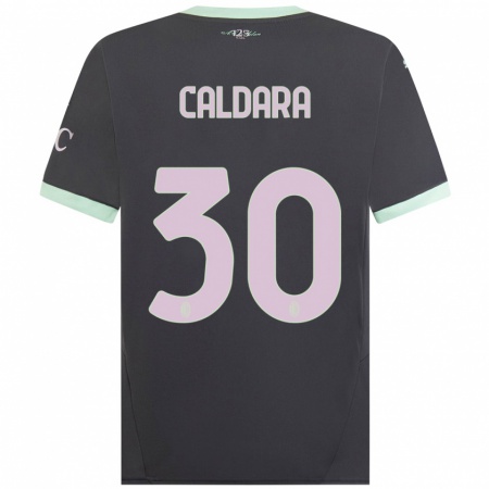 Kandiny Gyermek Mattia Caldara #30 Szürke Harmadik Számú Jersey 2024/25 Mez Póló Ing