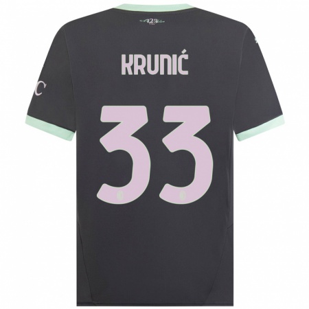 Kandiny Gyermek Rade Krunic #33 Szürke Harmadik Számú Jersey 2024/25 Mez Póló Ing