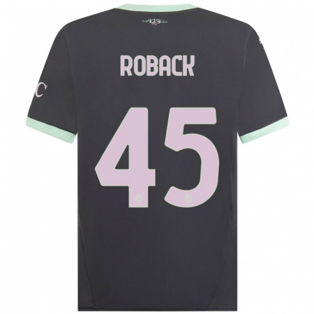 Kandiny Gyermek Emil Roback #45 Szürke Harmadik Számú Jersey 2024/25 Mez Póló Ing