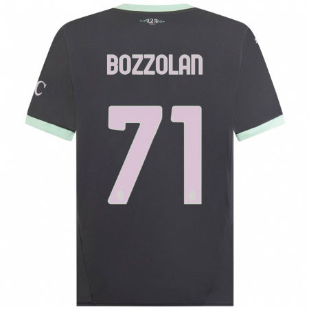 Kandiny Gyermek Andrea Bozzolan #71 Szürke Harmadik Számú Jersey 2024/25 Mez Póló Ing