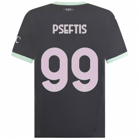 Kandiny Gyermek Fotios Pseftis #99 Szürke Harmadik Számú Jersey 2024/25 Mez Póló Ing