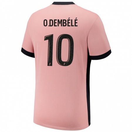 Kandiny Gyermek Ousmane Dembélé #10 Rozsda Rózsaszín Harmadik Számú Jersey 2024/25 Mez Póló Ing