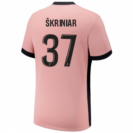 Kandiny Gyermek Milan Skriniar #37 Rozsda Rózsaszín Harmadik Számú Jersey 2024/25 Mez Póló Ing