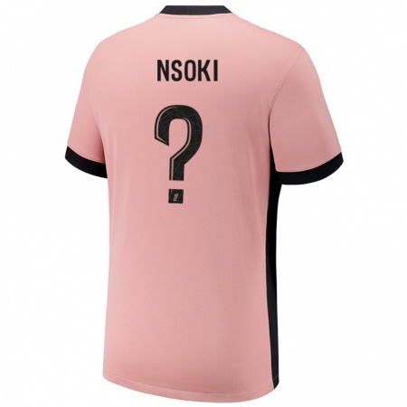 Kandiny Gyermek Noah Nsoki #0 Rozsda Rózsaszín Harmadik Számú Jersey 2024/25 Mez Póló Ing