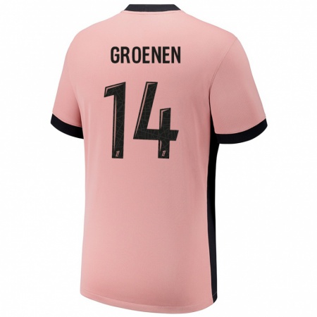 Kandiny Gyermek Jackie Groenen #14 Rozsda Rózsaszín Harmadik Számú Jersey 2024/25 Mez Póló Ing