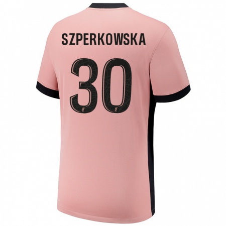 Kandiny Gyermek Oliwia Szperkowska #30 Rozsda Rózsaszín Harmadik Számú Jersey 2024/25 Mez Póló Ing