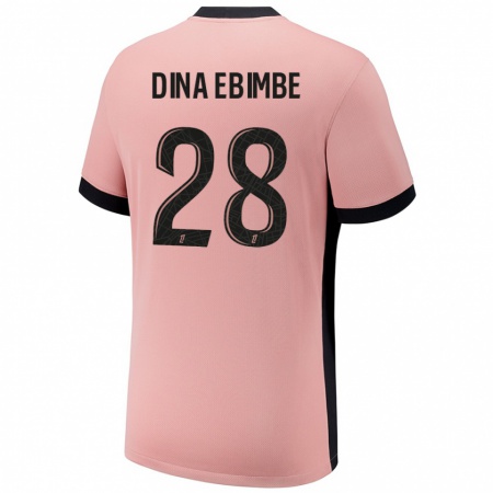 Kandiny Gyermek Eric Junior Dina Ebimbe #28 Rozsda Rózsaszín Harmadik Számú Jersey 2024/25 Mez Póló Ing