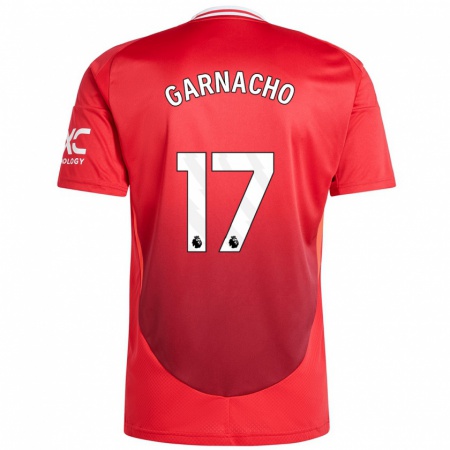 Kandiny Férfi Alejandro Garnacho #17 Élénkpiros Hazai Jersey 2024/25 Mez Póló Ing