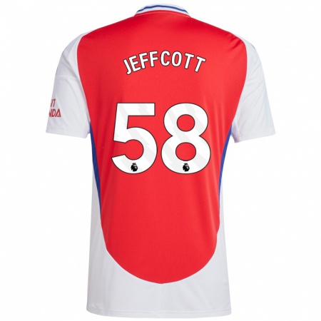 Kandiny Férfi Henry Jeffcott #58 Piros Fehér Hazai Jersey 2024/25 Mez Póló Ing