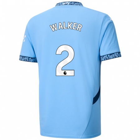 Kandiny Férfi Kyle Walker #2 Sötétkék Hazai Jersey 2024/25 Mez Póló Ing