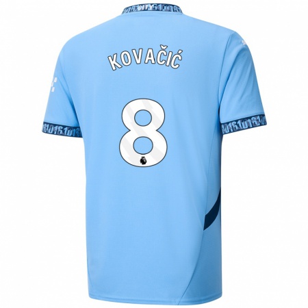 Kandiny Férfi Mateo Kovacic #8 Sötétkék Hazai Jersey 2024/25 Mez Póló Ing