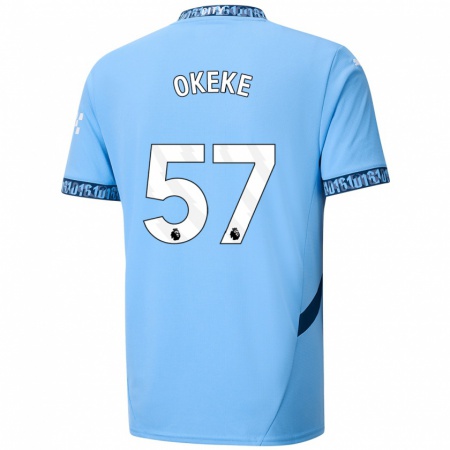 Kandiny Férfi Michael Okeke #57 Sötétkék Hazai Jersey 2024/25 Mez Póló Ing