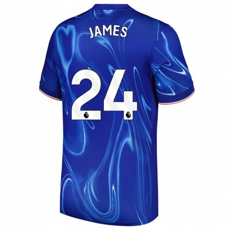 Kandiny Férfi Reece James #24 Kék Fehér Hazai Jersey 2024/25 Mez Póló Ing