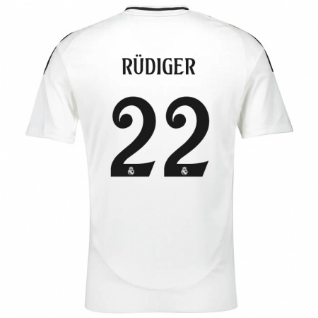 Kandiny Férfi Antonio Rüdiger #22 Fehér Hazai Jersey 2024/25 Mez Póló Ing