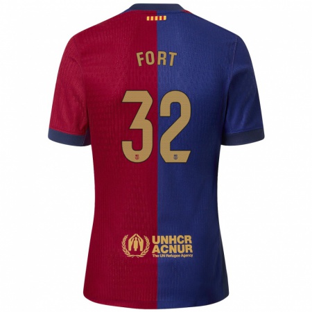 Kandiny Férfi Héctor Fort #32 Kék Piros Hazai Jersey 2024/25 Mez Póló Ing