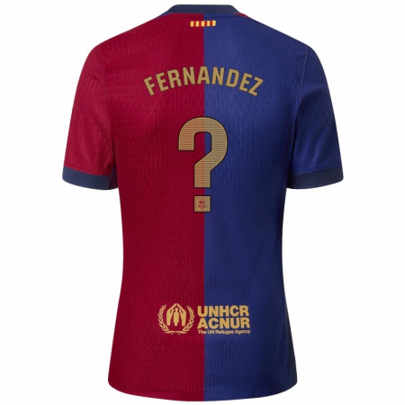 Kandiny Férfi Pedro Fernández #0 Kék Piros Hazai Jersey 2024/25 Mez Póló Ing