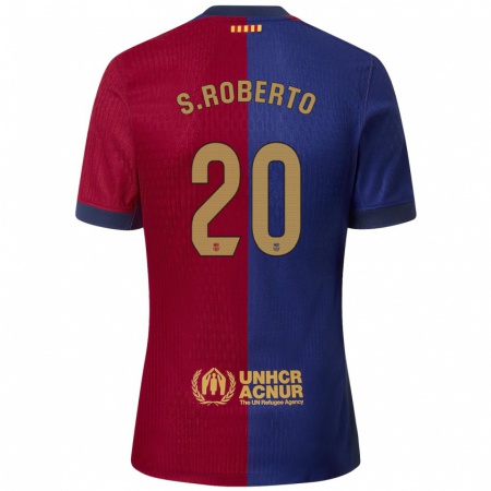 Kandiny Férfi Sergi Roberto #20 Kék Piros Hazai Jersey 2024/25 Mez Póló Ing