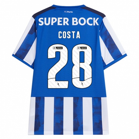 Kandiny Férfi Bruno Costa #28 Kék Fehér Hazai Jersey 2024/25 Mez Póló Ing