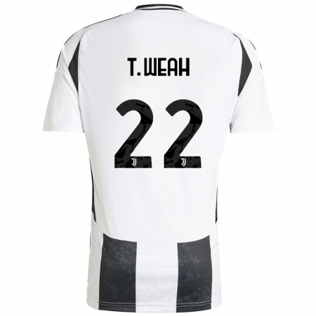 Kandiny Férfi Timothy Weah #22 Fehér Fekete Hazai Jersey 2024/25 Mez Póló Ing