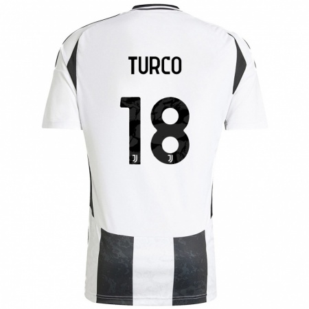 Kandiny Férfi Nicolo Turco #18 Fehér Fekete Hazai Jersey 2024/25 Mez Póló Ing