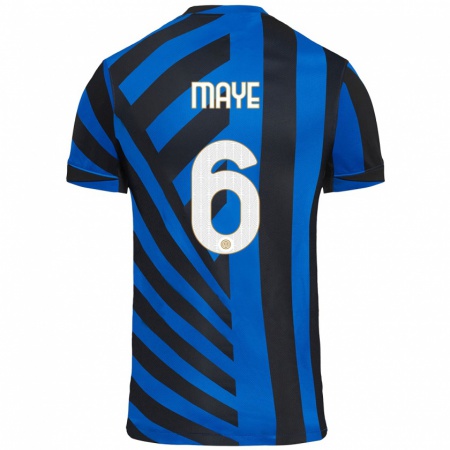 Kandiny Férfi Yvan Maye #6 Kék Fekete Hazai Jersey 2024/25 Mez Póló Ing