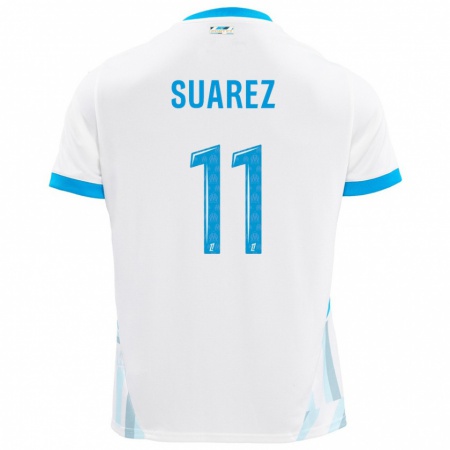 Kandiny Férfi Luis Suarez #11 Fehér Ég Kék Hazai Jersey 2024/25 Mez Póló Ing