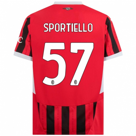 Kandiny Férfi Marco Sportiello #57 Piros Fekete Hazai Jersey 2024/25 Mez Póló Ing