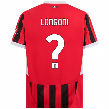 Kandiny Férfi Alessandro Longoni #0 Piros Fekete Hazai Jersey 2024/25 Mez Póló Ing