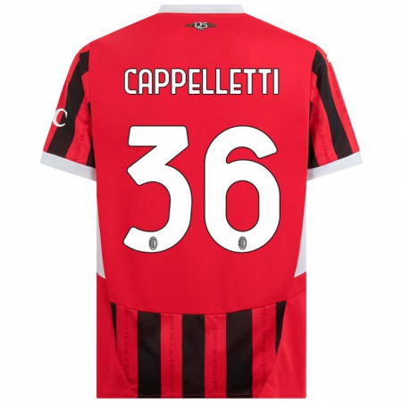 Kandiny Férfi Mattia Cappelletti #36 Piros Fekete Hazai Jersey 2024/25 Mez Póló Ing