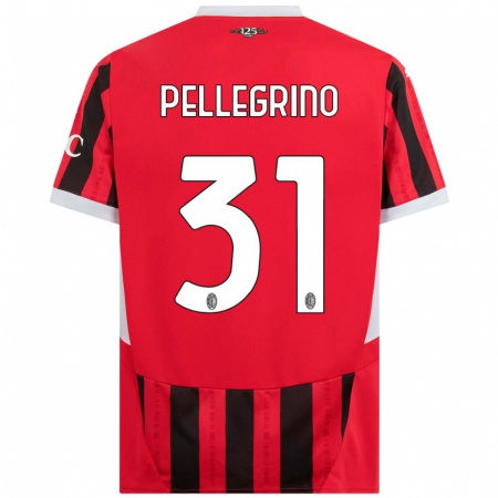 Kandiny Férfi Marco Pellegrino #31 Piros Fekete Hazai Jersey 2024/25 Mez Póló Ing