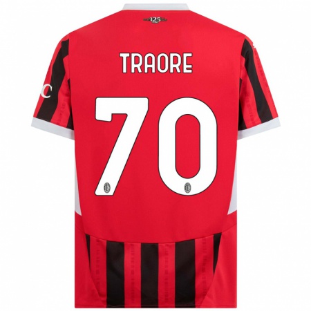 Kandiny Férfi Chaka Traorè #70 Piros Fekete Hazai Jersey 2024/25 Mez Póló Ing