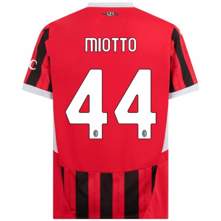 Kandiny Férfi Giorgia Miotto #44 Piros Fekete Hazai Jersey 2024/25 Mez Póló Ing