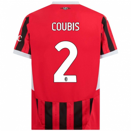 Kandiny Férfi Andrei Coubis #2 Piros Fekete Hazai Jersey 2024/25 Mez Póló Ing