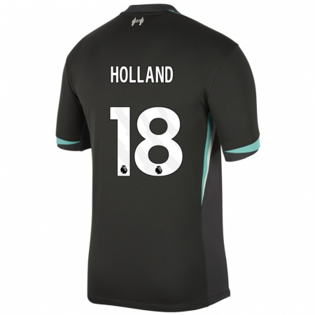 Kandiny Férfi Ceri Holland #18 Fekete Antracit Fehér Idegenbeli Jersey 2024/25 Mez Póló Ing