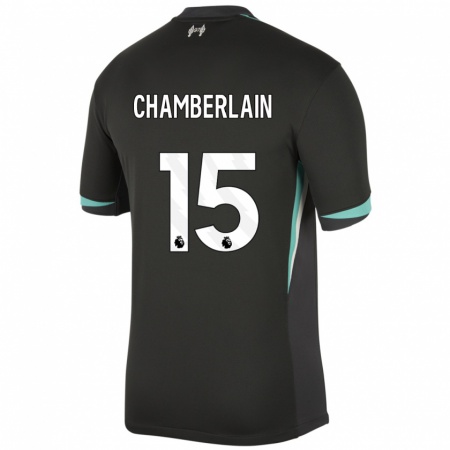 Kandiny Férfi Alex Oxlade Chamberlain #15 Fekete Antracit Fehér Idegenbeli Jersey 2024/25 Mez Póló Ing