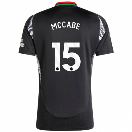 Kandiny Férfi Katie Mccabe #15 Fekete Idegenbeli Jersey 2024/25 Mez Póló Ing