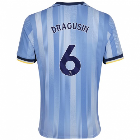 Kandiny Férfi Radu Drăgușin #6 Világoskék Idegenbeli Jersey 2024/25 Mez Póló Ing