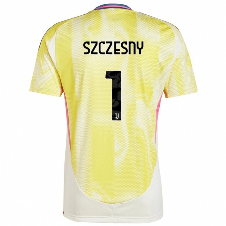 Kandiny Férfi Wojciech Szczesny #1 Napsárga Idegenbeli Jersey 2024/25 Mez Póló Ing