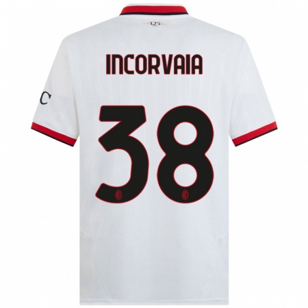 Kandiny Férfi Giovanni Incorvaia #38 Fehér Fekete Piros Idegenbeli Jersey 2024/25 Mez Póló Ing