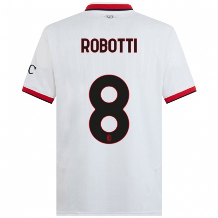 Kandiny Férfi Giovanni Robotti #8 Fehér Fekete Piros Idegenbeli Jersey 2024/25 Mez Póló Ing