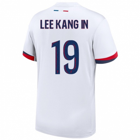 Kandiny Férfi Kang-In Lee #19 Fehér Kék Piros Idegenbeli Jersey 2024/25 Mez Póló Ing