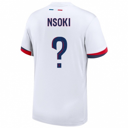 Kandiny Férfi Noah Nsoki #0 Fehér Kék Piros Idegenbeli Jersey 2024/25 Mez Póló Ing