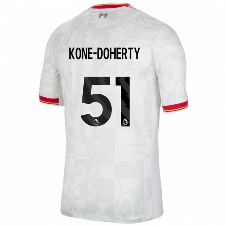 Kandiny Férfi Trent Kone-Doherty #51 Fehér Piros Fekete Harmadik Számú Jersey 2024/25 Mez Póló Ing