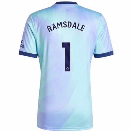 Kandiny Férfi Aaron Ramsdale #1 Aqua Harmadik Számú Jersey 2024/25 Mez Póló Ing