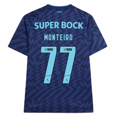 Kandiny Férfi Rui Monteiro #77 Sötétkék Harmadik Számú Jersey 2024/25 Mez Póló Ing