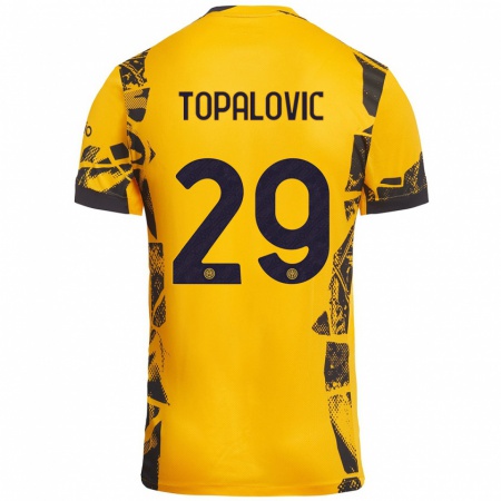 Kandiny Férfi Luka Topalovic #29 Arany Fekete Harmadik Számú Jersey 2024/25 Mez Póló Ing