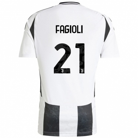 Kandiny Női Nicolò Fagioli #21 Fehér Fekete Hazai Jersey 2024/25 Mez Póló Ing