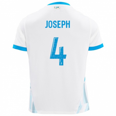 Kandiny Női Tabita Joseph #4 Fehér Ég Kék Hazai Jersey 2024/25 Mez Póló Ing