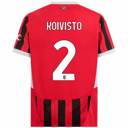 Kandiny Női Emma Koivisto #2 Piros Fekete Hazai Jersey 2024/25 Mez Póló Ing